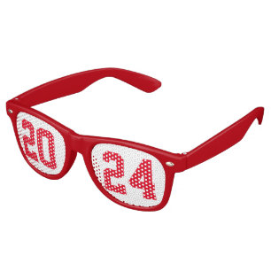 2024 Graduation Party Cool Red Varsity Retro Sunglasses