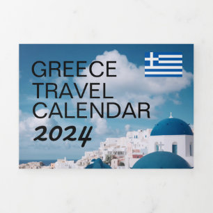 2024 Greece Travel Calendar with Greek Holidays Tri-Fold Programme