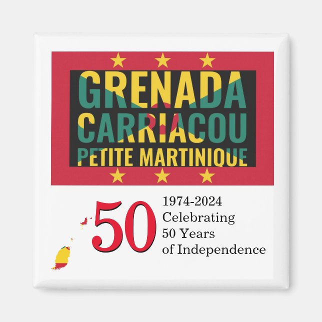 2024 GRENADIAN 50th Anniversary Independence Magnet (Front)