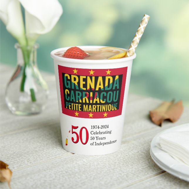 2024 GRENADIAN 50th Anniversary Independence Paper Cups (Insitu)