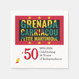 2024 GRENADIAN 50th Anniversary Independence Paper Napkin