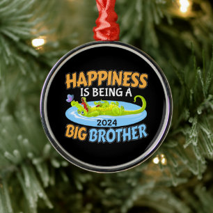 2024 Happiness is Being a Big Brother Metal Ornament