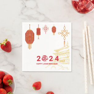 2024 Happy Chinese Lunar New Year Party Napkin