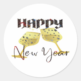 2024 Happy New Year Classic Round Sticker
