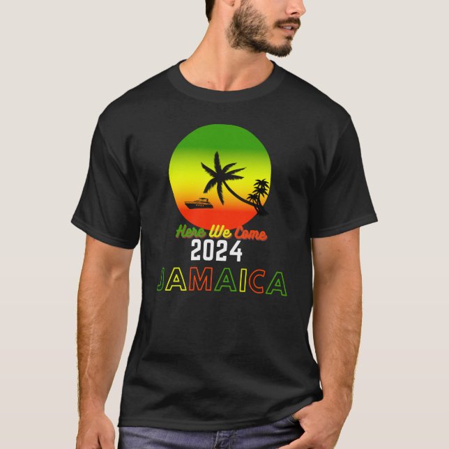 2024 Here We Come Jamaica features images in Jamai T-Shirt (Front)