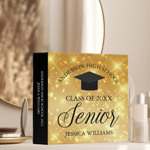 2024 High School Senior Gold Sparkle Custom Album Binder