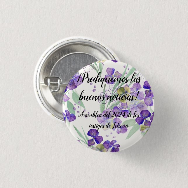 2024 JW asamblea Prediquemos flores 1 Inch Round Button (Front & Back)