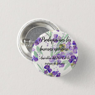2024 JW asamblea Prediquemos flores 1 Inch Round Button
