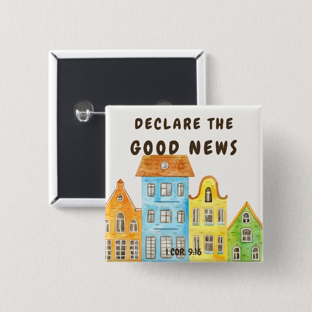 2024 JW Convention Declare the Good News   2 Inch Square Button (Front & Back)