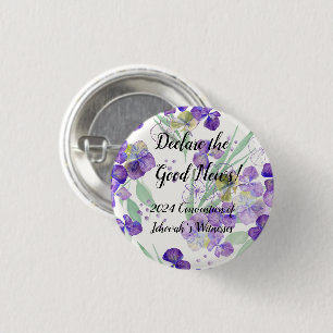 2024 JW Convention Hydrangea petals customize 1 Inch Round Button