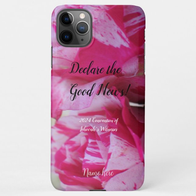 2024 JW convention Roses photo and name iPhone Case (Back)