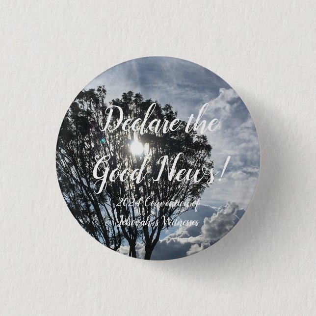 2024 JW Convention sunlight and clouds 1 Inch Round Button (Front)