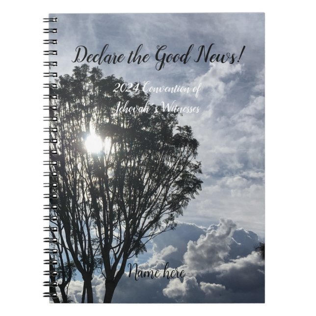 2024 JW Convention sunlight with name  Notebook (Front)