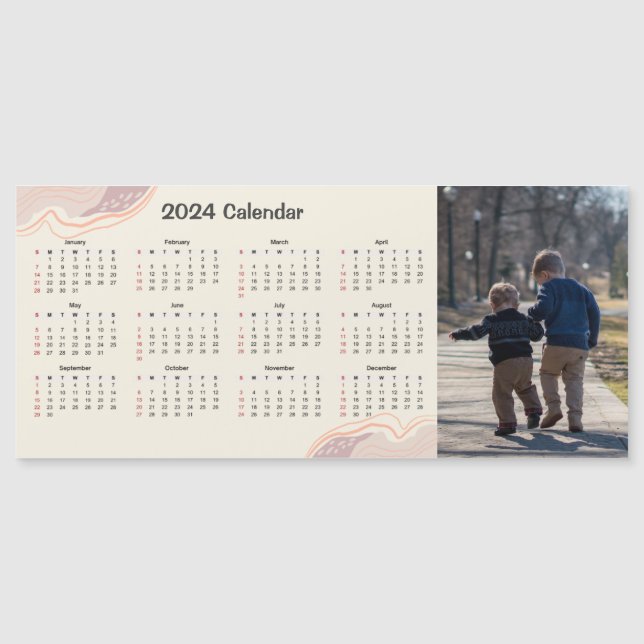 2024 Magnetic Calendar - Custom photo (Front)