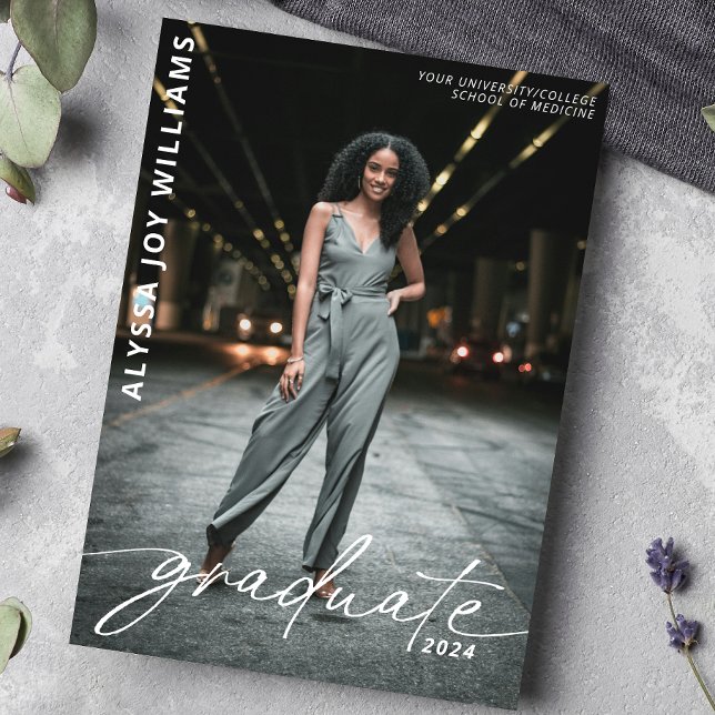 2024 Minimalist Script College Graduate Photo Announcement (Creator Uploaded)