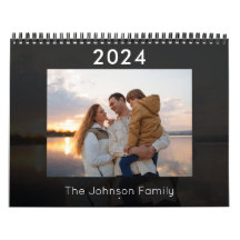 2024 Modern Grey Family Photo Calendar