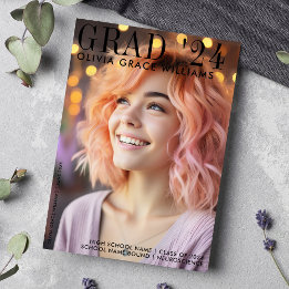 2024 Modern Magazine Overlay Graduation Announcement