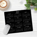 2024 Modern Simple Black and White Calendar Mouse Pad<br><div class="desc">2024 Modern Simple Black and White Calendar Mouse Pad featuring a simple,  minimalist year-at-a-glance calendar. This is a simple black and white,  but the colours are all customizable. Please contact us at cedarandstring@gmail.com if you need assistance with the design or matching products.</div>