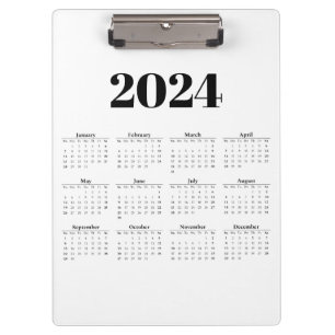2024 Monthly Calendar   Any background  Clipboard