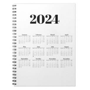 2024 Monthly Calendar   Any background  Notebook