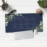 2024 Navy Blue Greenery Calendar Desk Mat<br><div class="desc">2024 Navy Blue Greenery Calendar Desk Mat Mouse Pad. This version is in chic navy blue,  but the colours can easily be customized! Please contact us at cedarandstring@gmail.com if you need assistance with the design or matching products.</div>