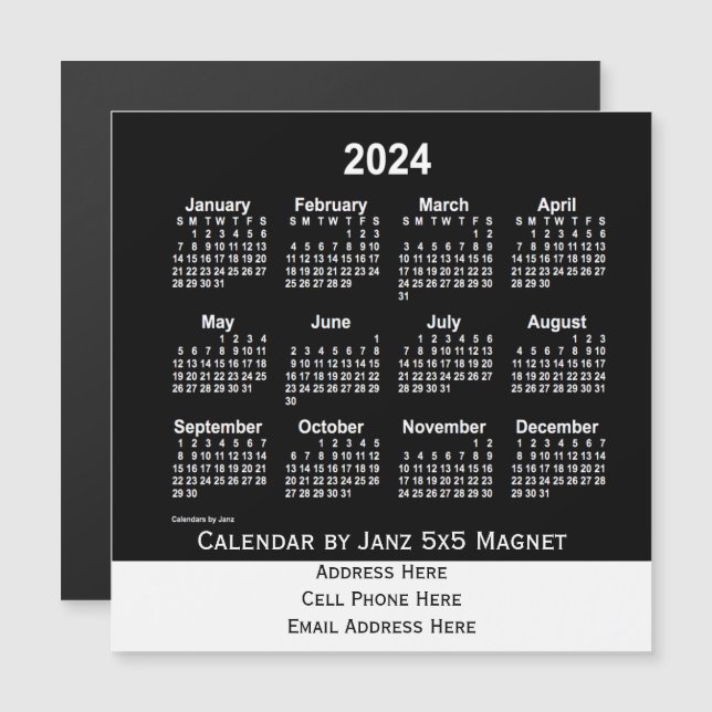 2024 Neon White Business Calendar by Janz (Front/Back)