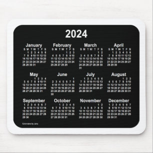2024 Neon White Calendar by Janz Two Tone Mouse Pad