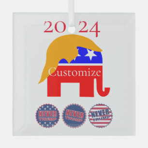 2024 Never Trump Thunder_Cove Glass Ornament