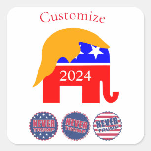 2024 Never Trump Thunder_Cove Square Sticker