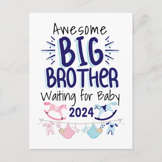 2024 New Big Brother Waiting for Baby Sibling Postcard (Front)