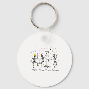 2024 New Year Crew Skeleton Dancing Funny Nurse Ic Keychain