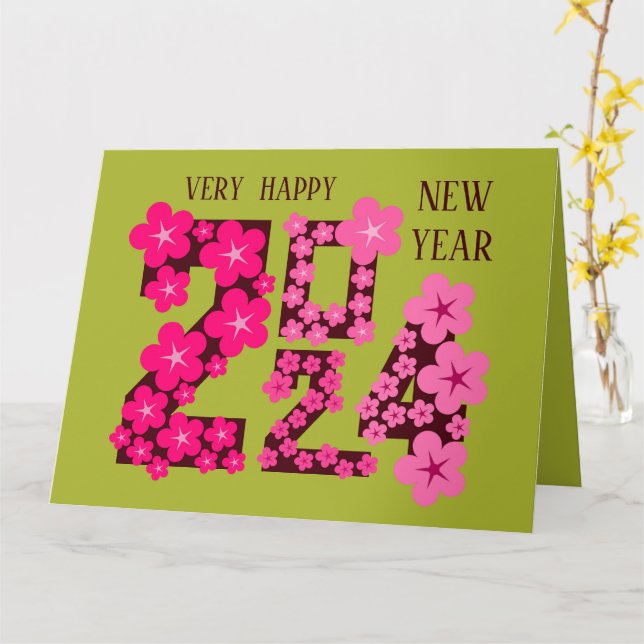 2024 NEW YEAR GREETING FOR ANYONE CARD (Yellow Flower)