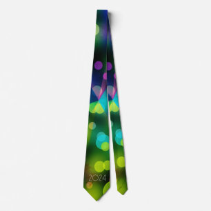 2024 new year with multicolor bubbles tie