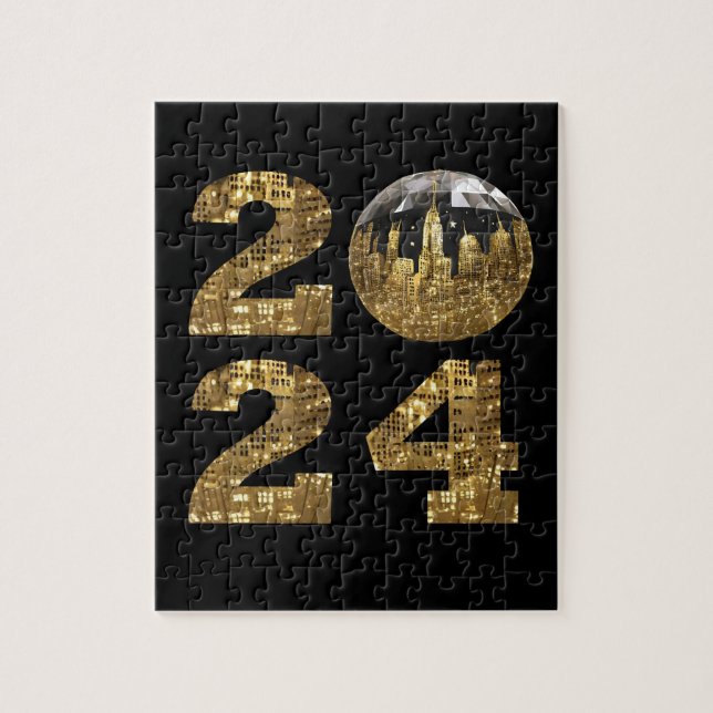2024 New Years-Ball-NYC Gold- Jigsaw Puzzle (Vertical)