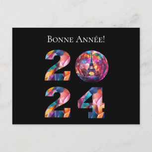 2024 New Years Eve-Paris, France-Eiffel Tower- Holiday Postcard