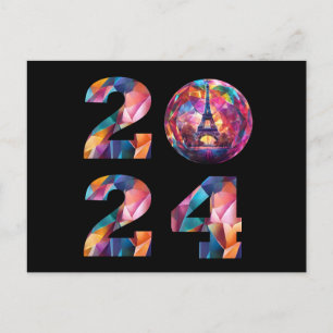 2024 New Years Eve-Paris, France-Eiffel Tower- Holiday Postcard