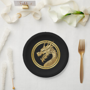 2024 New Year's Eve Party-Chinese New Years-Dragon Paper Plate