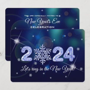 2024 New Year's Eve Party Snowflake Invitation