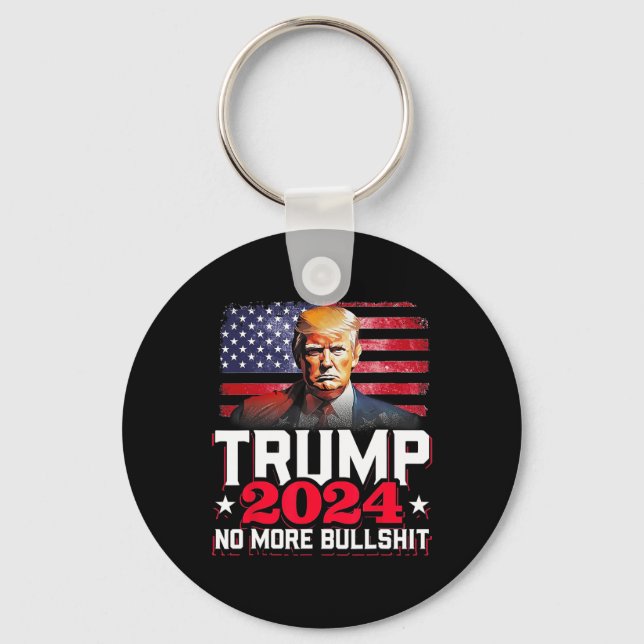 2024 No More Bull America Flag  Keychain (Front)
