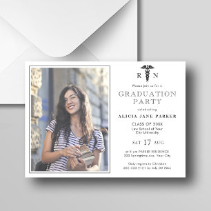 2024 Nursing school graduation modern photo Invitation