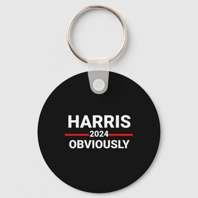 2024 Obviously Harris Waltz 2024 Election Kamala H Keychain (Front)