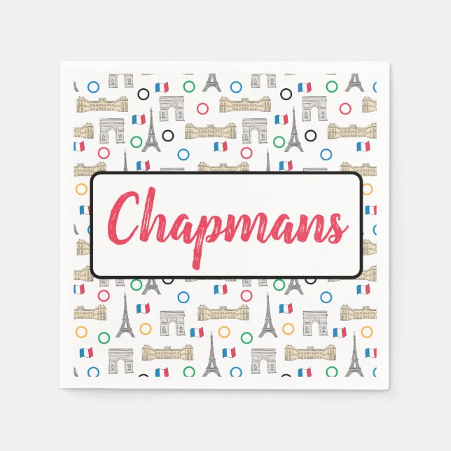 2024 Paris France Games Summer Personalized Napkin (Front)