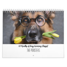 2024 Personalized 12 Months Dogs Wearing Glasses