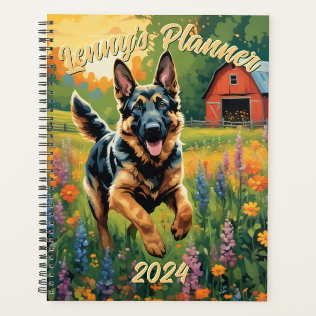 2024 personalized German Shepherd Planner (Front)