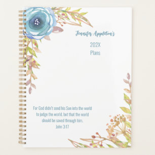 2024 Personalized Scripture Watercolor Planner