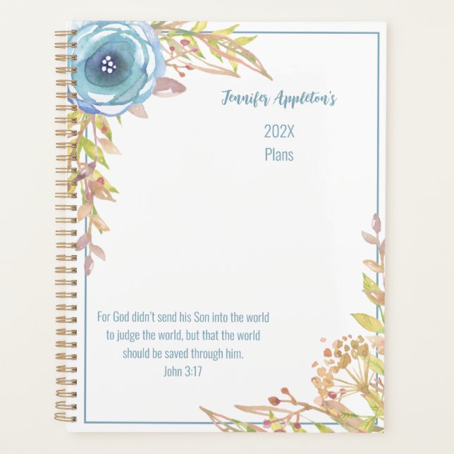 2024 Personalized | Scripture | Watercolor  Planner (Front)
