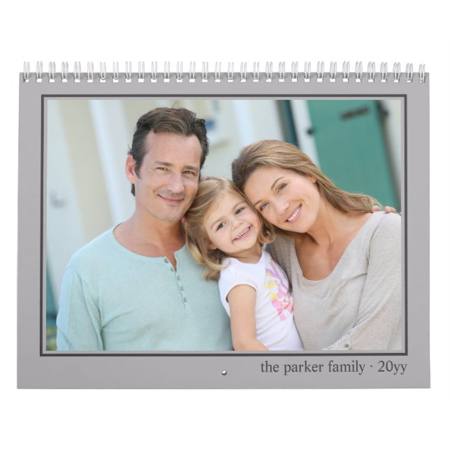 2024 Photo Calendar Full Size Monthly Picture Grey (Cover)
