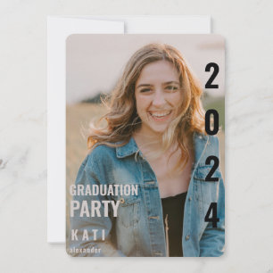 2024 Photo Rounded Graduation Party  Invitation