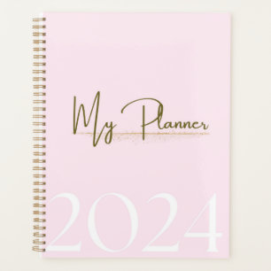2024 Pink & Gold Mois & Weekly Planner