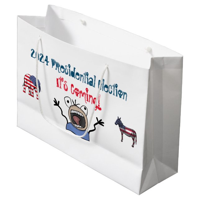 2024 Presidential Election, It's Coming! Large Gift Bag (Front Angled)